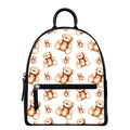 Cute Teddy Bear Pattern Print Leather Backpack