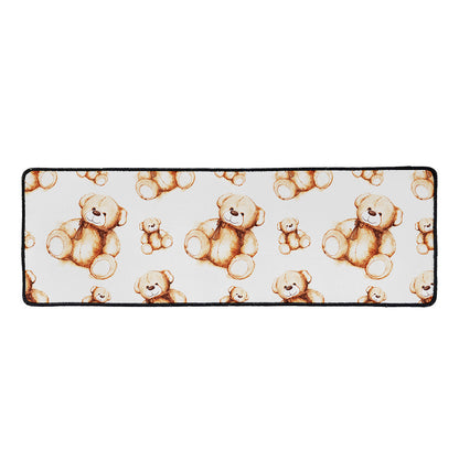 Cute Teddy Bear Pattern Print Long Kitchen Mat
