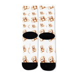 Cute Teddy Bear Pattern Print Long Socks