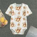 Cute Teddy Bear Pattern Print Men's Bodysuit