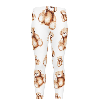 Cute Teddy Bear Pattern Print Men's leggings