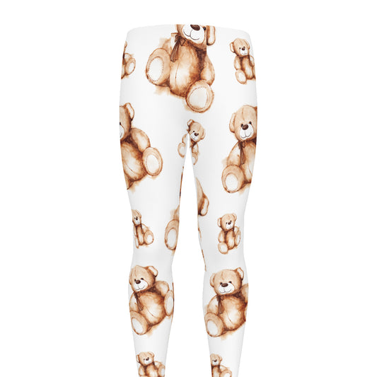 Cute Teddy Bear Pattern Print Men's leggings