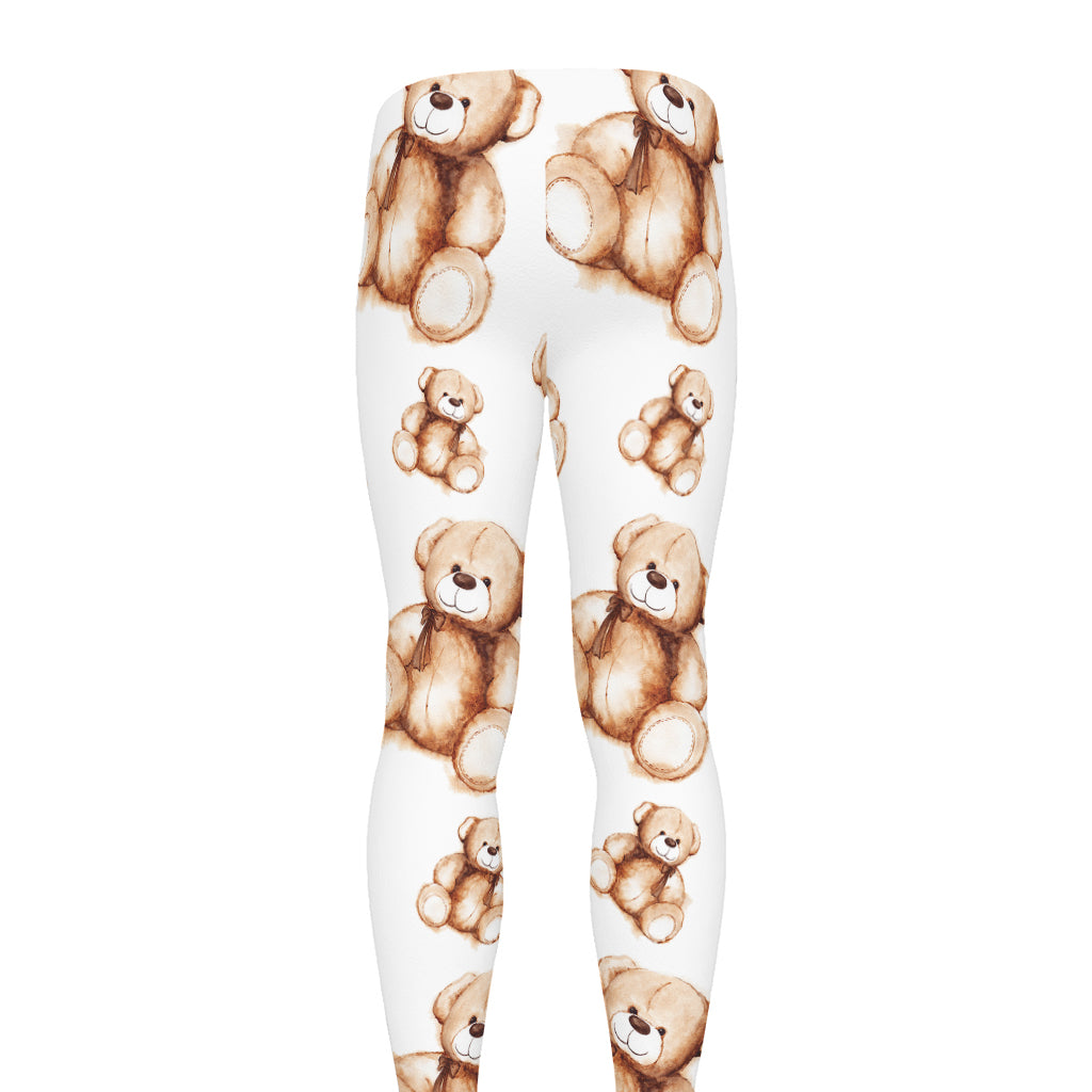 Cute Teddy Bear Pattern Print Men's leggings
