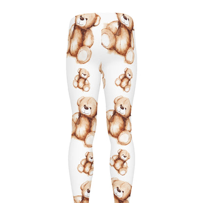 Cute Teddy Bear Pattern Print Men's leggings