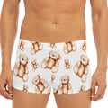 Cute Teddy Bear Pattern Print Men's Short Boxer Briefs