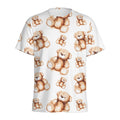Cute Teddy Bear Pattern Print Men's Athletic T-Shirt
