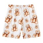 Cute Teddy Bear Pattern Print Men's Swim Trunks