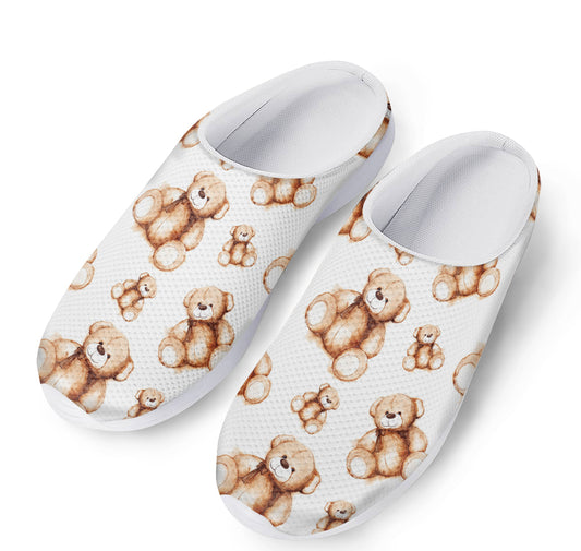 Cute Teddy Bear Pattern Print Mesh Casual Shoes