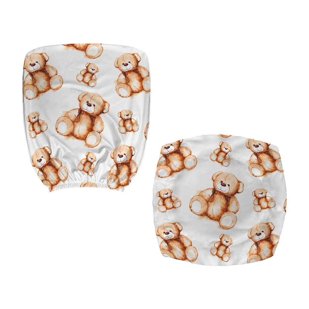 Cute Teddy Bear Pattern Print Office Chair Cover