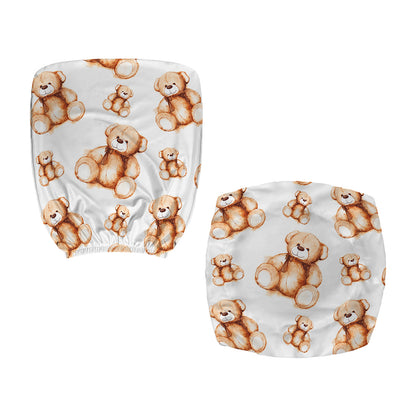 Cute Teddy Bear Pattern Print Office Chair Cover