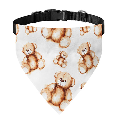 Cute Teddy Bear Pattern Print Over The Collar Dog Bandana