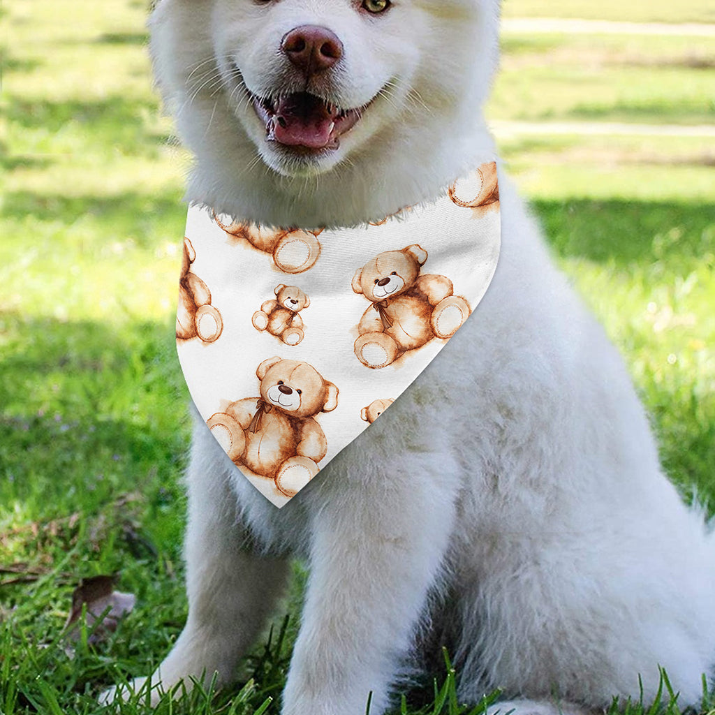 Cute Teddy Bear Pattern Print Over The Collar Dog Bandana