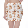 Cute Teddy Bear Pattern Print Pencil Mini Skirt