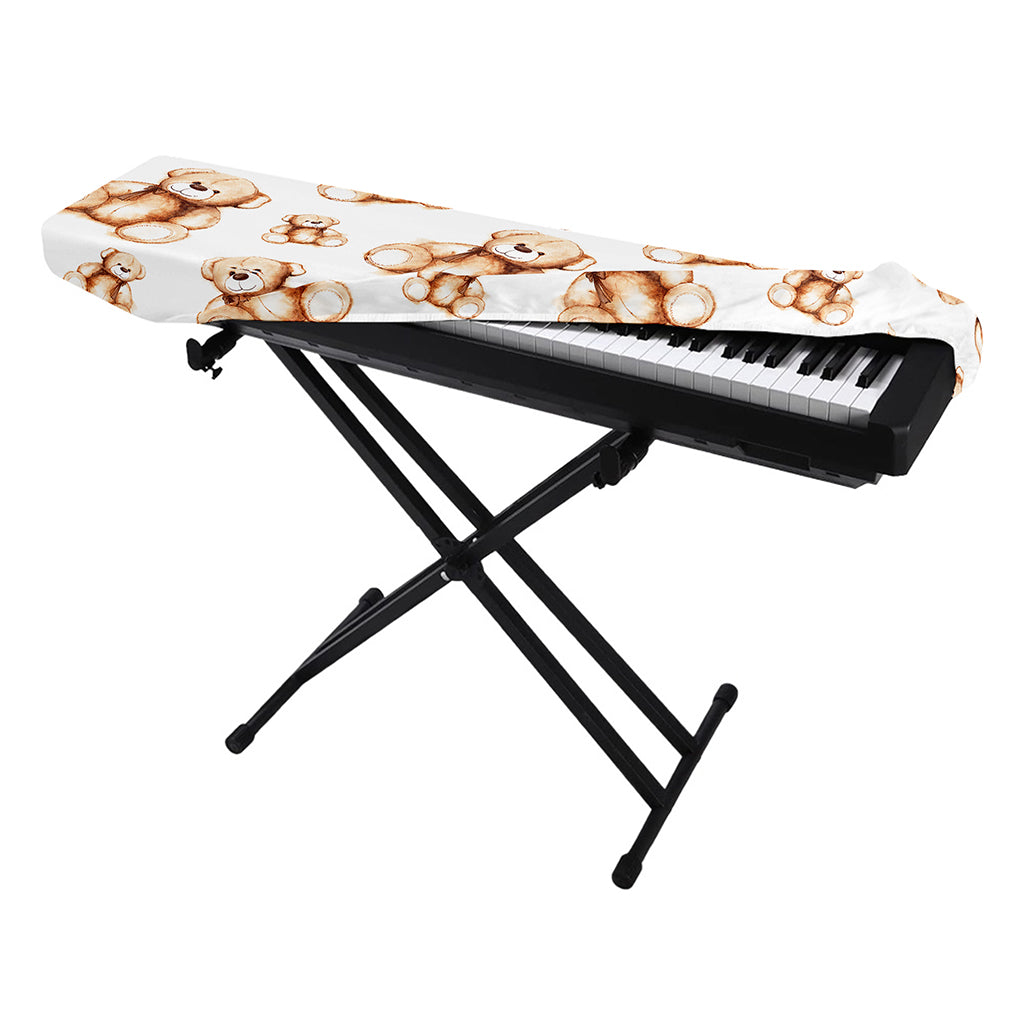 Cute Teddy Bear Pattern Print Piano Keyboard Cover