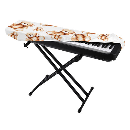 Cute Teddy Bear Pattern Print Piano Keyboard Cover