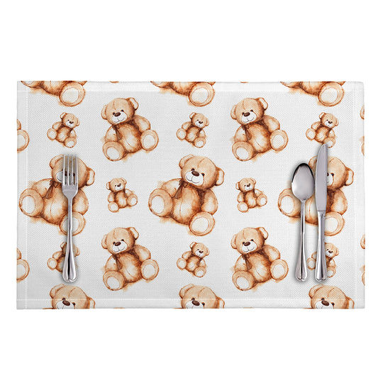 Cute Teddy Bear Pattern Print Placemat