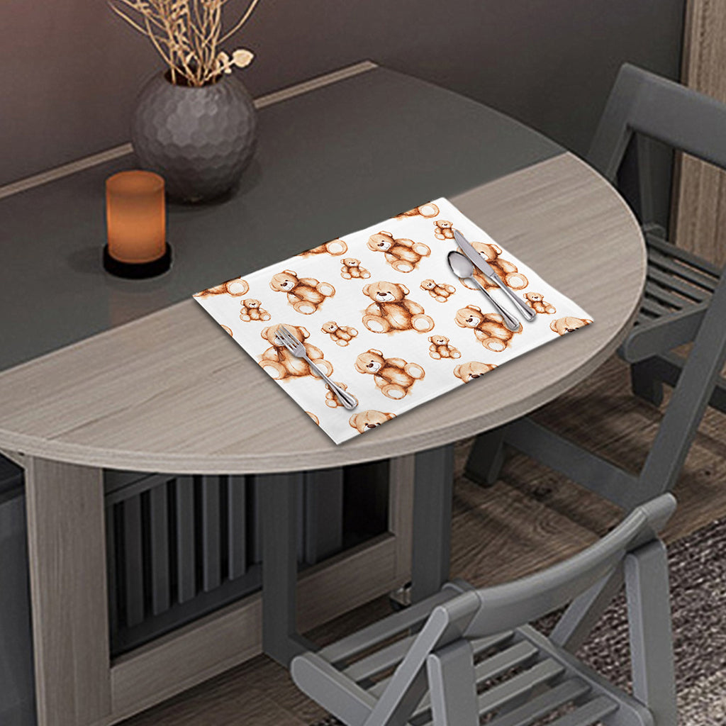 Cute Teddy Bear Pattern Print Placemat