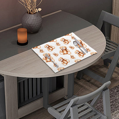 Cute Teddy Bear Pattern Print Placemat