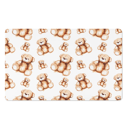 Cute Teddy Bear Pattern Print Polyester Doormat