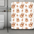 Cute Teddy Bear Pattern Print Polyester Shower Curtain