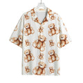 Cute Teddy Bear Pattern Print Rayon Hawaiian Shirt