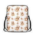 Cute Teddy Bear Pattern Print Rectangular Crossbody Bag