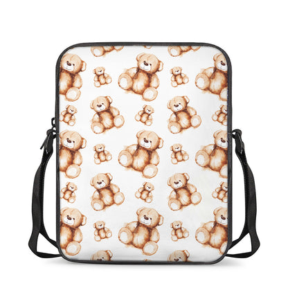 Cute Teddy Bear Pattern Print Rectangular Crossbody Bag