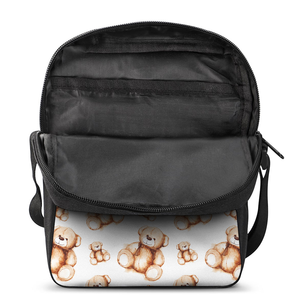 Cute Teddy Bear Pattern Print Rectangular Crossbody Bag