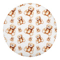 Cute Teddy Bear Pattern Print Round Blanket