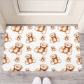 Cute Teddy Bear Pattern Print Rubber Doormat