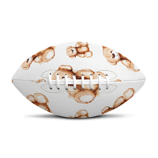 Cute Teddy Bear Pattern Print Rugby Ball
