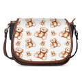 Cute Teddy Bear Pattern Print Saddle Bag