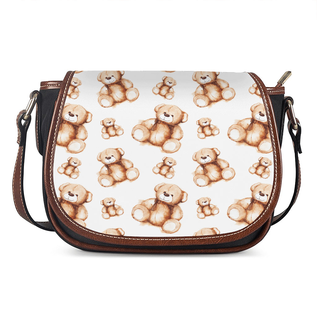 Cute Teddy Bear Pattern Print Saddle Bag