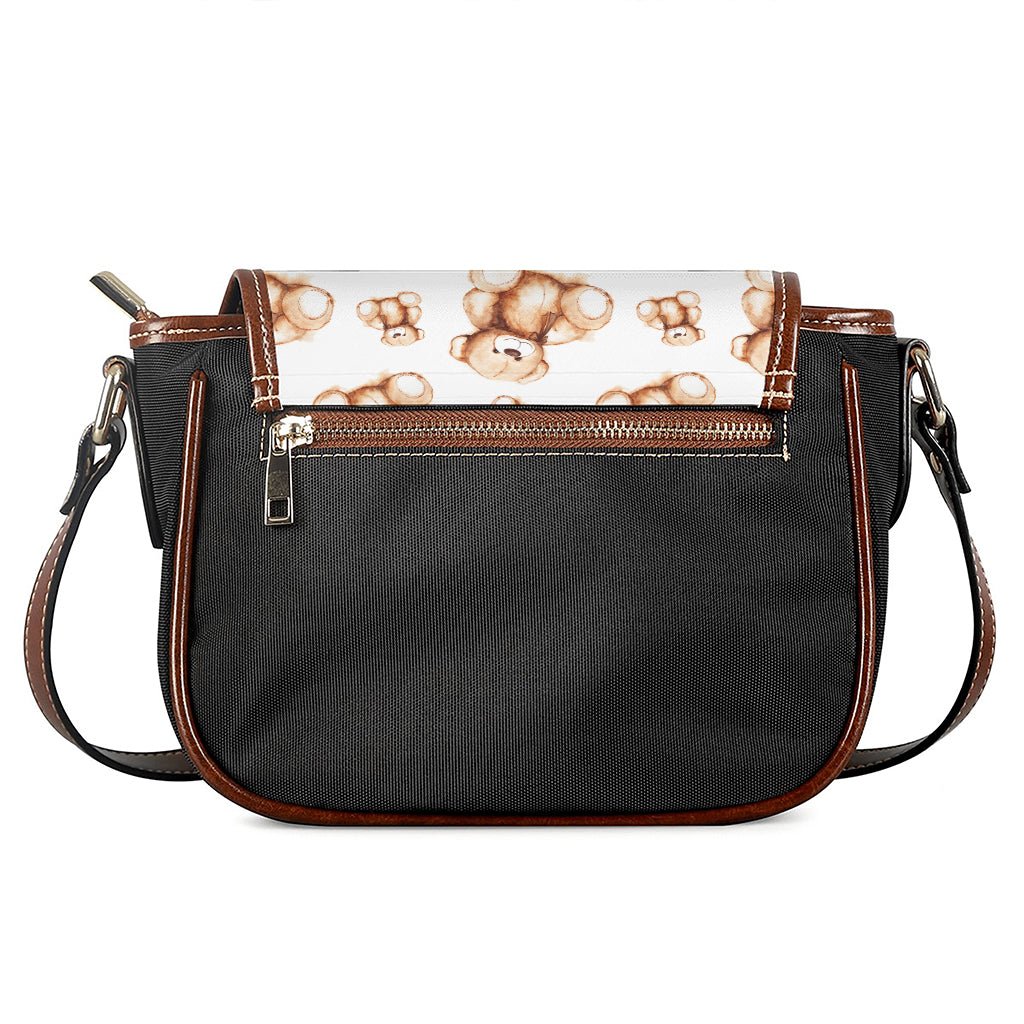 Cute Teddy Bear Pattern Print Saddle Bag
