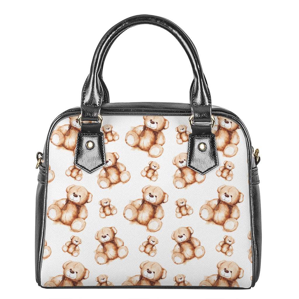 Cute Teddy Bear Pattern Print Shoulder Handbag