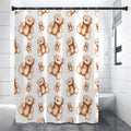 Cute Teddy Bear Pattern Print Shower Curtain