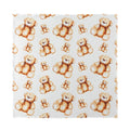 Cute Teddy Bear Pattern Print Silk Bandana