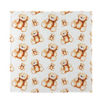 Cute Teddy Bear Pattern Print Silk Bandana