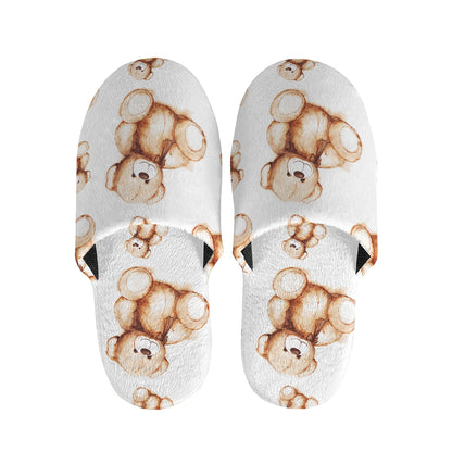 Cute Teddy Bear Pattern Print Slippers