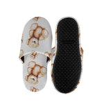 Cute Teddy Bear Pattern Print Slippers