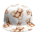 Cute Teddy Bear Pattern Print Snapback Cap