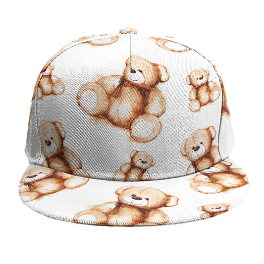 Cute Teddy Bear Pattern Print Snapback Cap