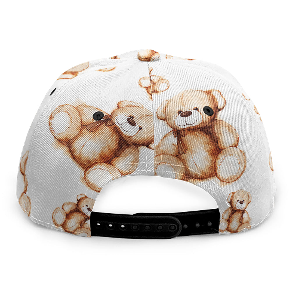 Cute Teddy Bear Pattern Print Snapback Cap