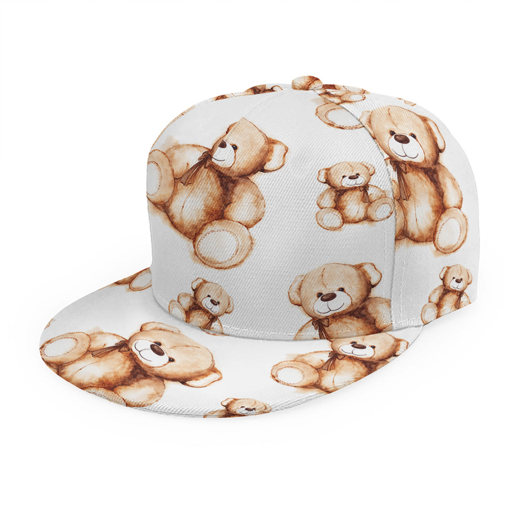 Cute Teddy Bear Pattern Print Snapback Cap