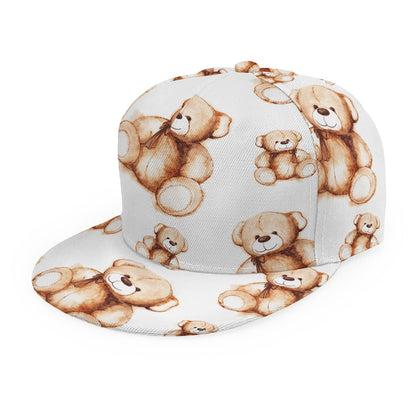 Cute Teddy Bear Pattern Print Snapback Cap