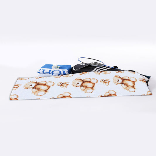 Cute Teddy Bear Pattern Print Sports Towel