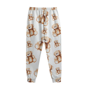 Cute Teddy Bear Pattern Print Sweatpants