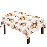 Cute Teddy Bear Pattern Print Tablecloth