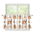 Cute Teddy Bear Pattern Print Tier Curtains
