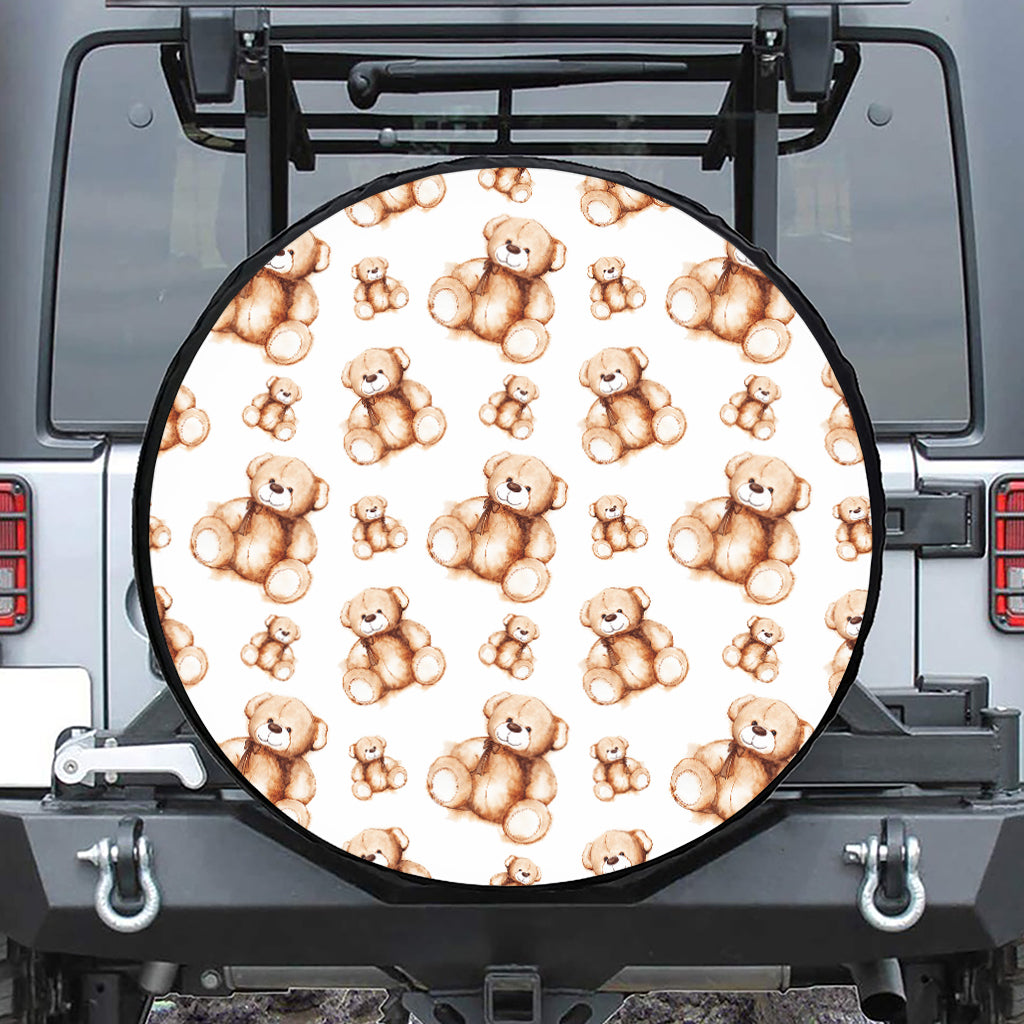 Cute Teddy Bear Pattern Print Tire Cover